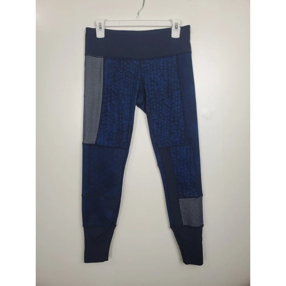 Lululemon Wunder Under Full-On Luon Pants (Sashiko), Women's Size 8, Navy Blue S
